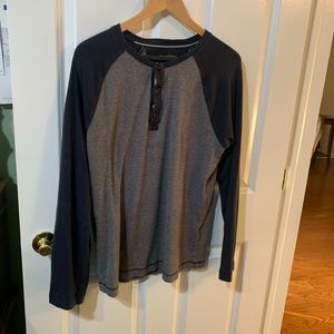 Men's Banana Republic large grey/navy cotton shirt